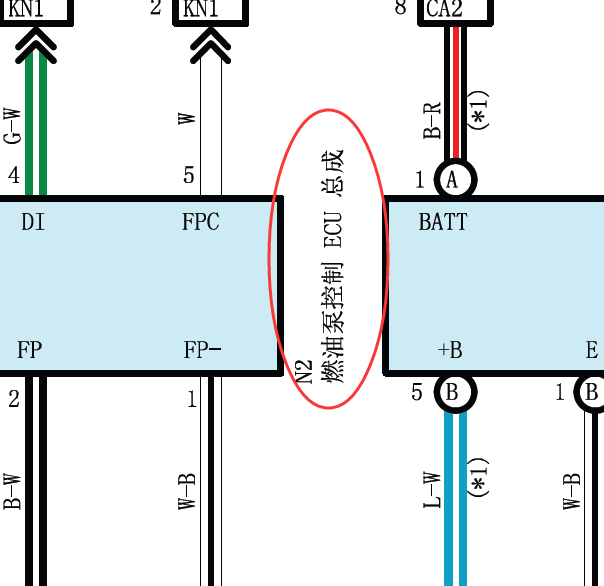 丰田巡洋舰燃油泵线路图