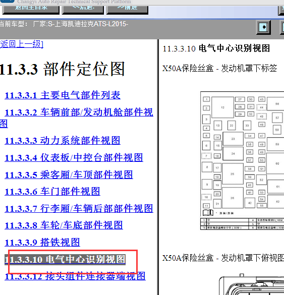 15年凯迪拉克ATSL保险盒定义图