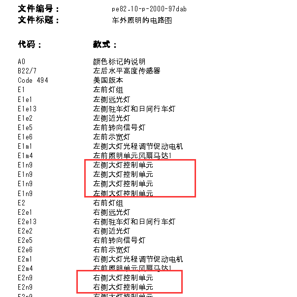 2012年奔驰E300L大灯电路图