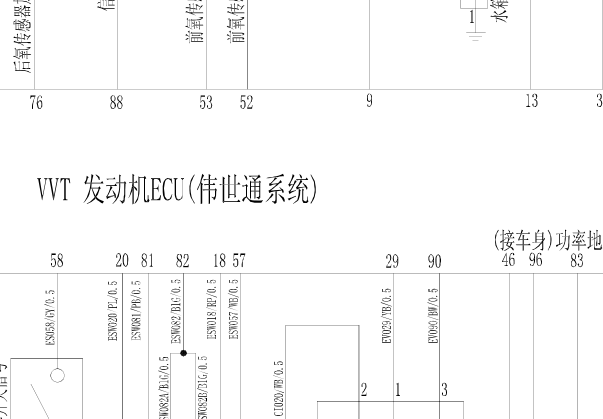 2014年北汽威旺306发动机电路图