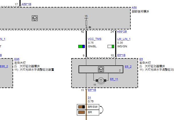 11年宝马523LI大灯电路图
