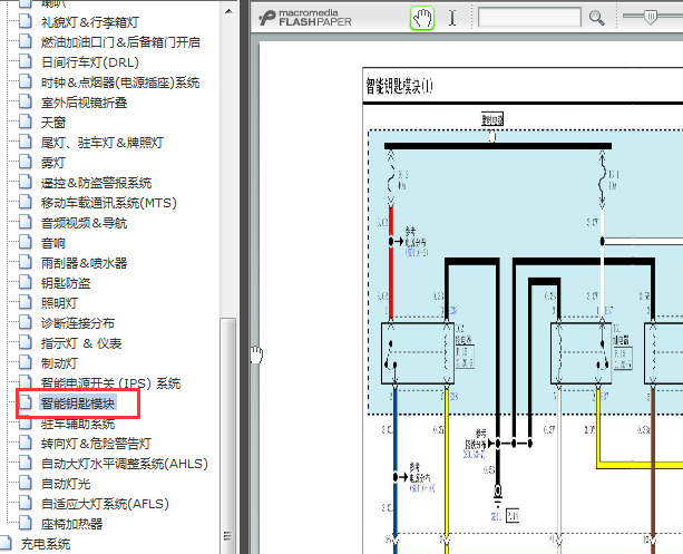 2013年现代胜达智能钥匙电路图