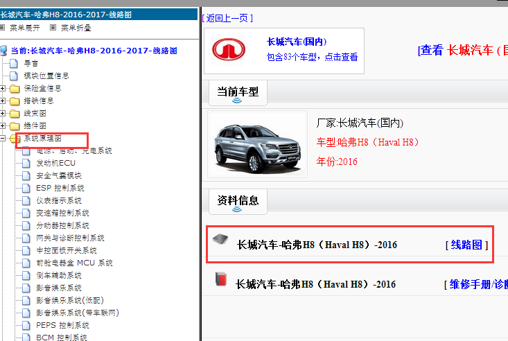 2016年长城哈弗H8电路图和维修手册