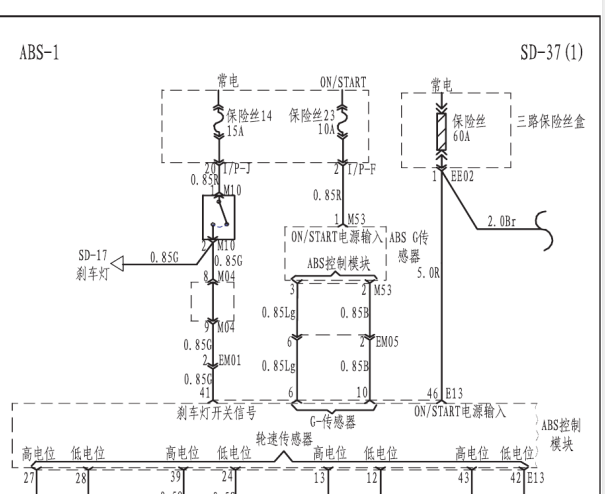 2006-2012年江淮瑞鹰ABS电路图