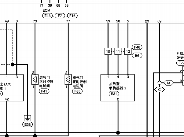 2011年日产阳光氧传感器电路图