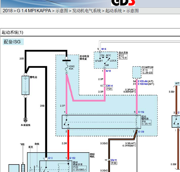 18年起亚焕驰启动系统线路图
