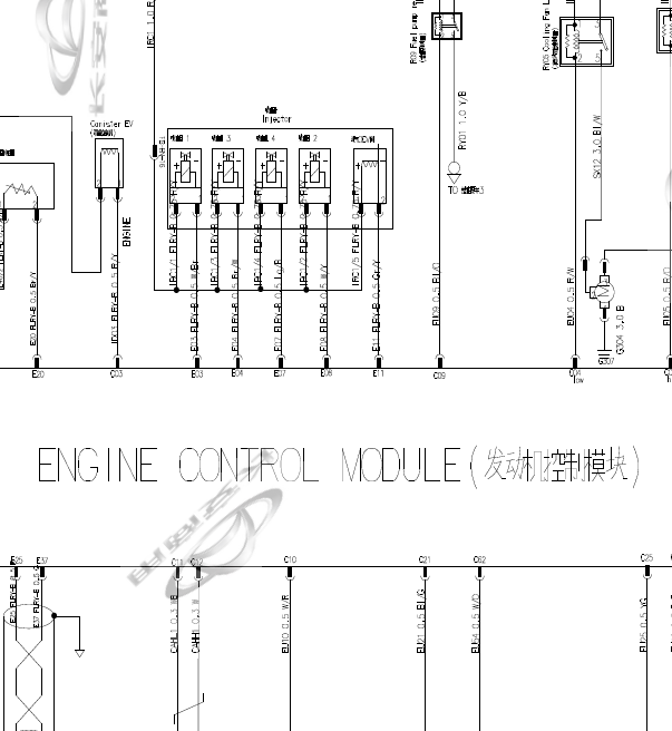 18年欧尚X70A发动机线路图