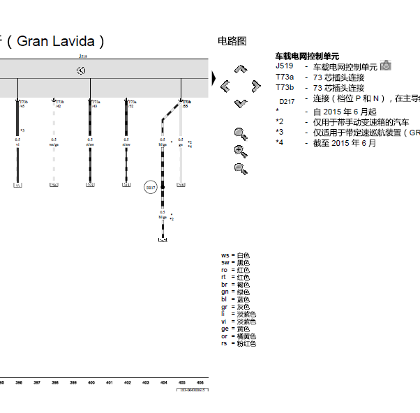 15年大众朗行网关线路图