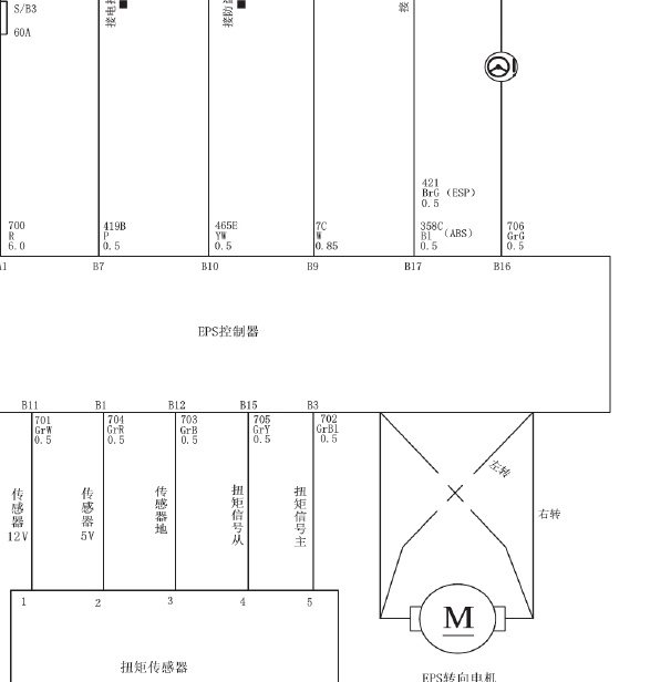 12年长城C20R转向系统线路图
