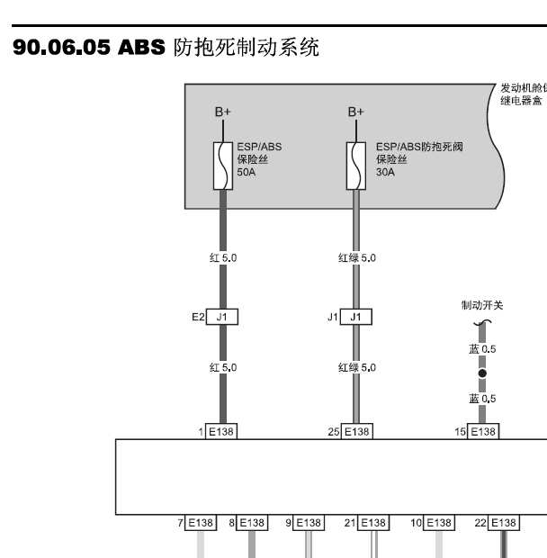 16年北汽威旺S50 ABS线路图