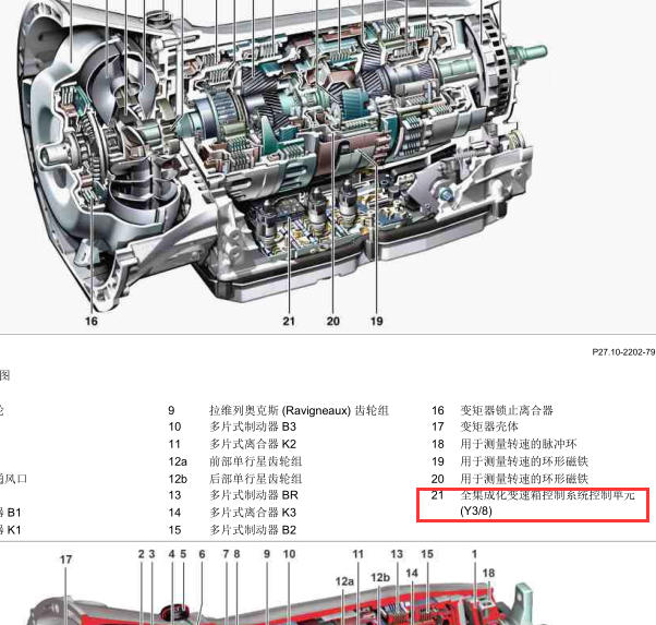 2011年奔驰E260变速箱电脑位置图