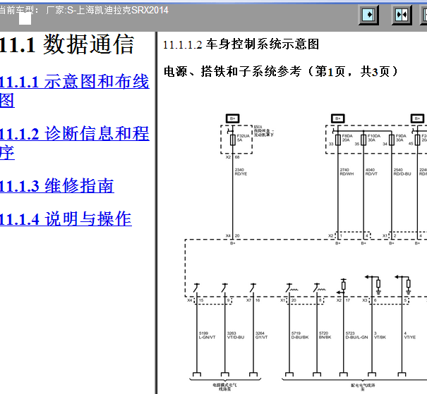 2014年SRX车身电路图