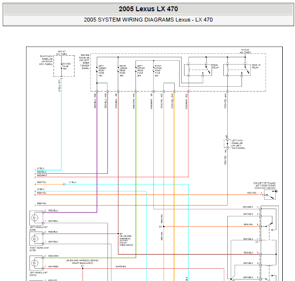 05年凌志LX470大灯线路图