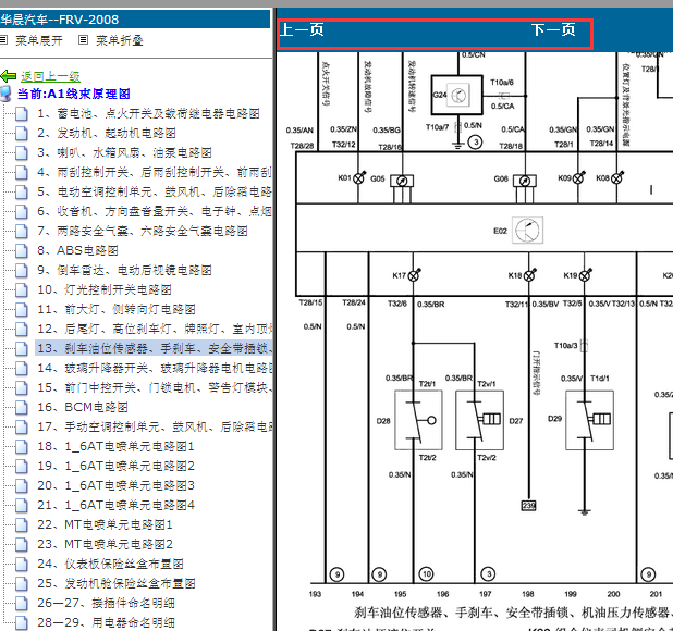2009年中华骏捷FRV仪表电路图