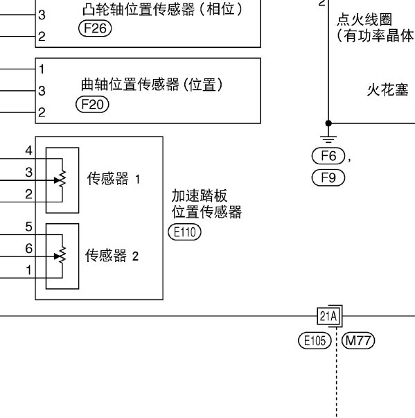 07年日产MR20发动机加速踏板线路图