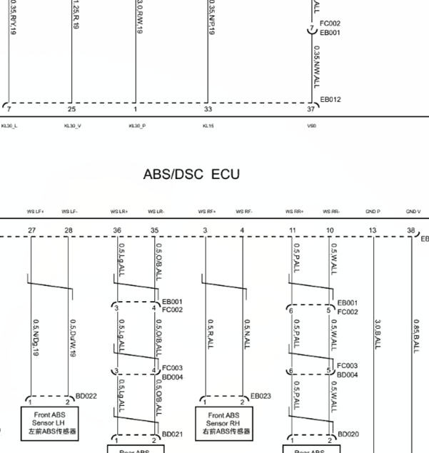 13年荣威350 ABS线路图