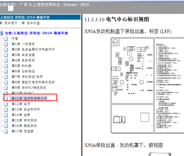 2014年别克昂科拉保险丝资料