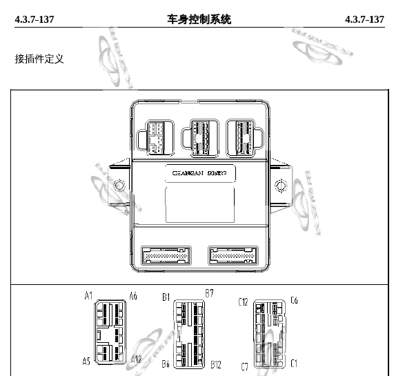 18年欧尚A800车身控制针脚
