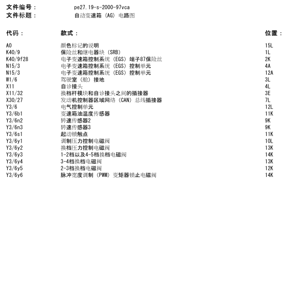 2010年奔驰 唯雅诺变速箱电路图