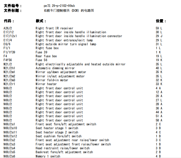 2001年奔驰S500门锁电路图