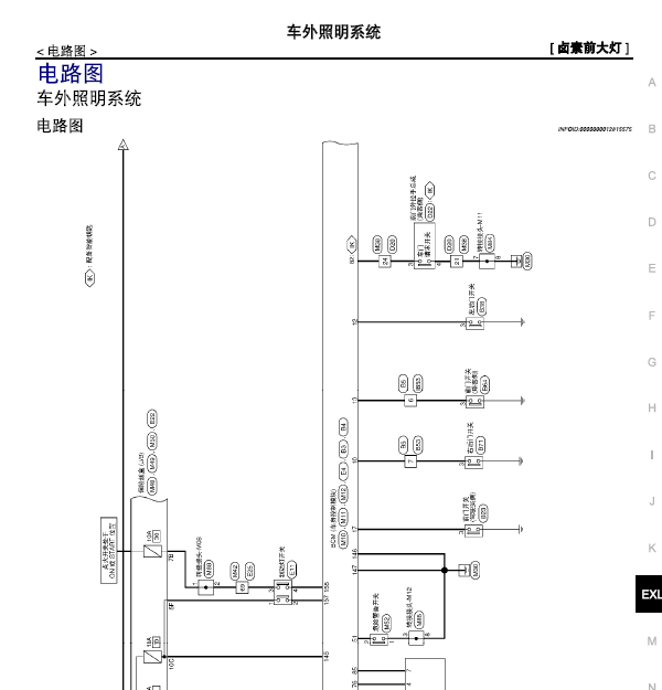 日产逍客大灯线路图