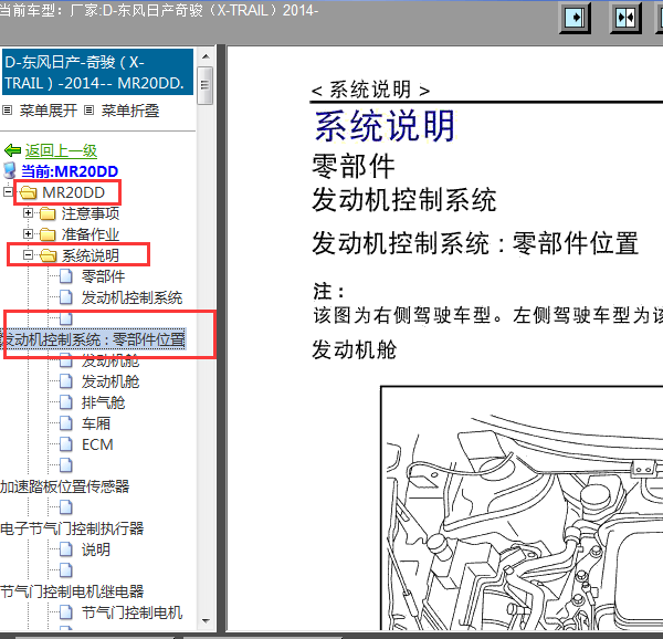 2014年奇骏节气门位置