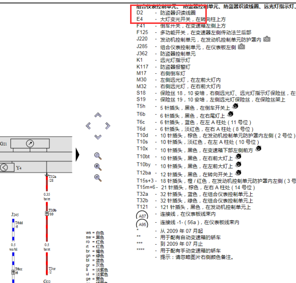 06年大众帕萨特防盗线圈线路图