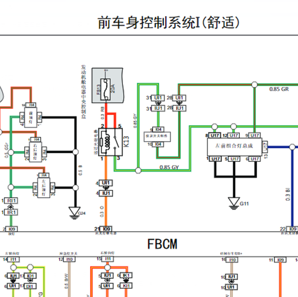 17年力帆轩朗车身控制线路图