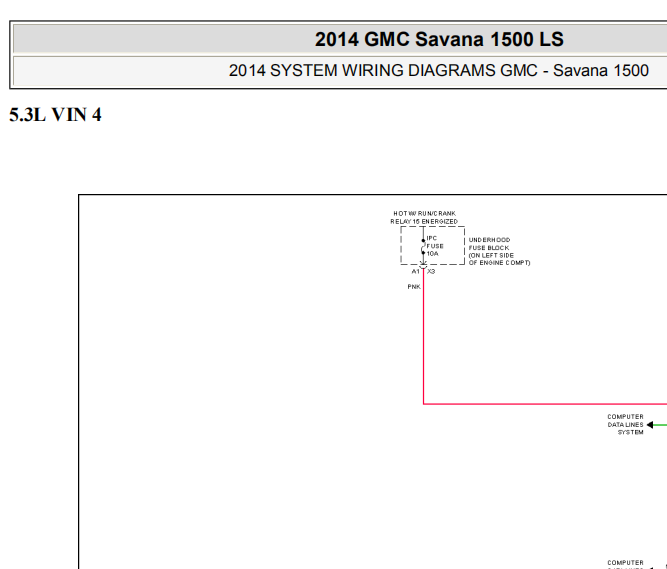 14年GMC SAVANA1500 起动机电路图