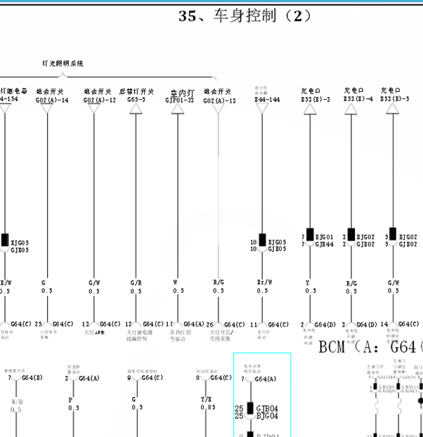 18年比亚迪元车身控制线路图