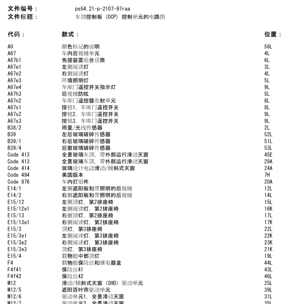 2011年奔驰R300车顶功能中心电路图