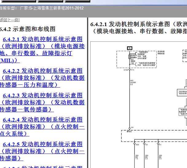 2011-2012年雪佛兰景程发动机电路图