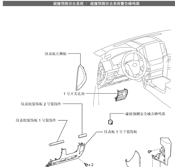 2016年巡洋舰碰撞传感器位置图
