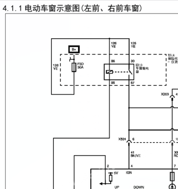 17年五菱宏光S1车窗线路图