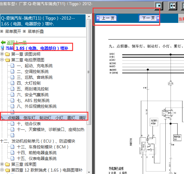 12年瑞虎小灯线路图