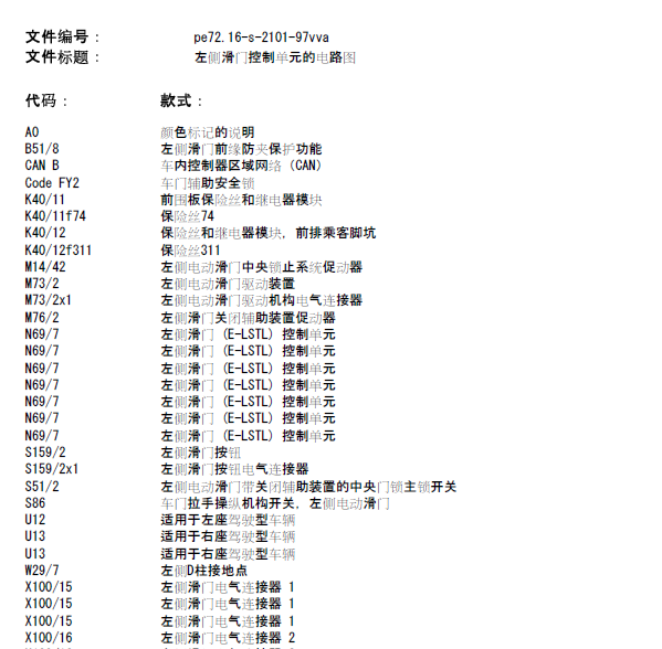 14年奔驰唯雅诺车门线路图