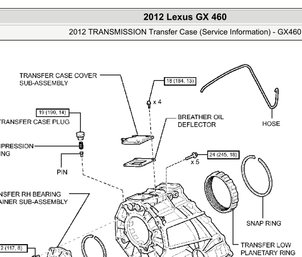 12年雷克萨斯GX460分动箱维修手册