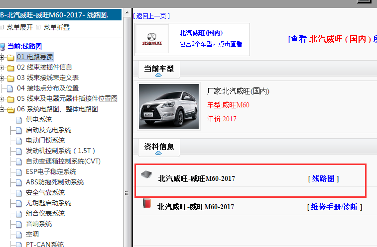 2017年北汽威旺M60电路图