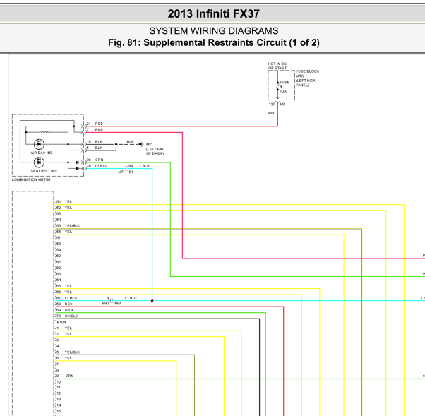 2013年FX37气囊电路图