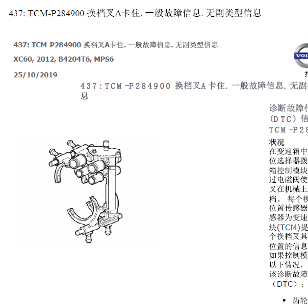 12年沃尔沃XC60 p284900故障码