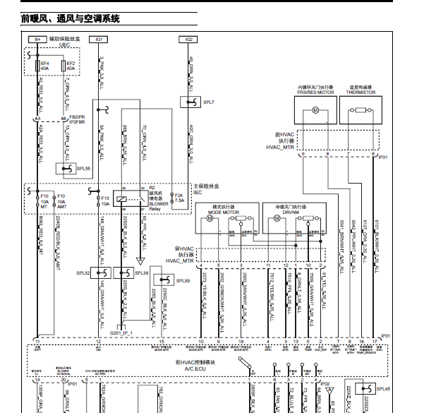 大通V80空调系统线路图