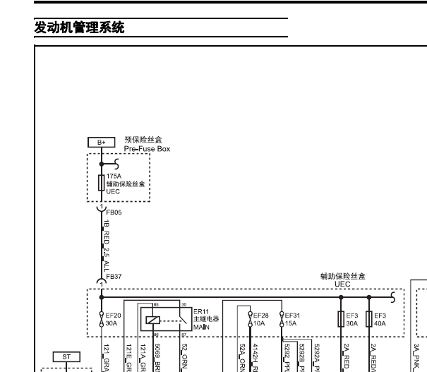 大通V80发动机控制线路图