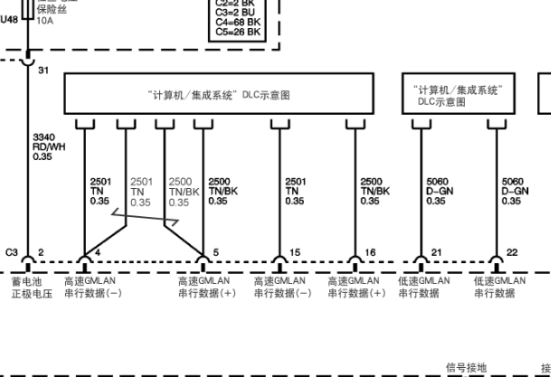 2007年凯迪拉克SLS赛威计算机/集成系统 示意图
