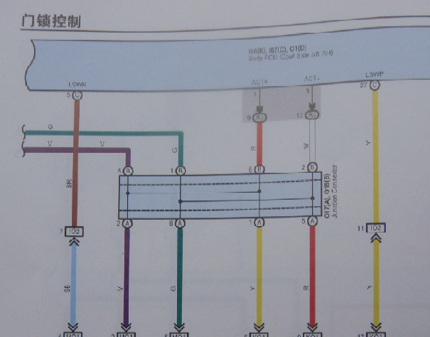 2009-2011年丰田锐志门锁电路图