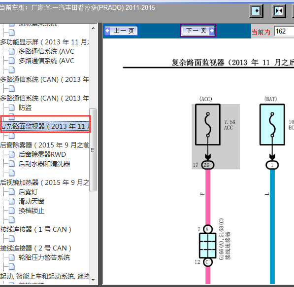 2011-2015年普拉多倒车影像线路图
