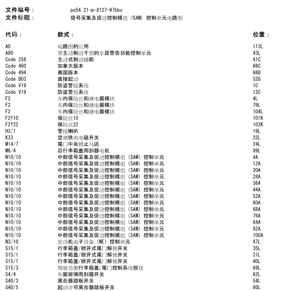 2016年奔驰SMART SAM电路图