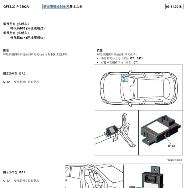 11年奔驰GLK300仪表背景灯维修手册