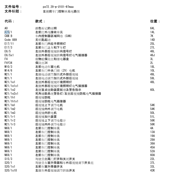 06年奔驰ML350接收器线路图