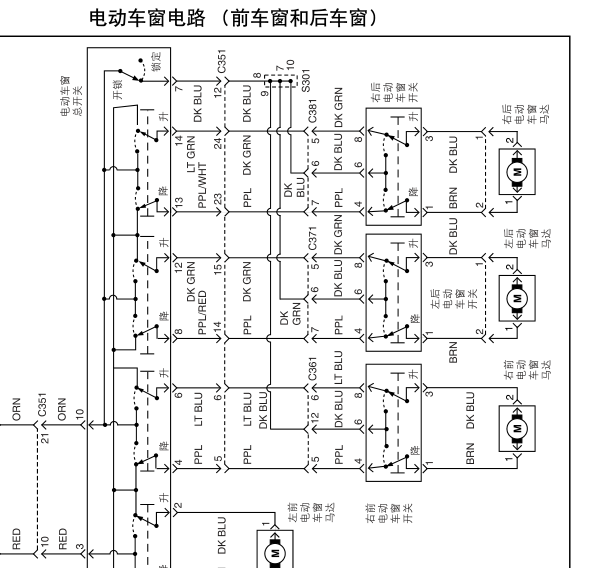 05年别克HRV车窗线路图