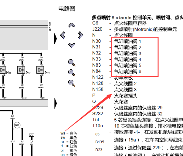 奥迪A6 APS发动机电路图